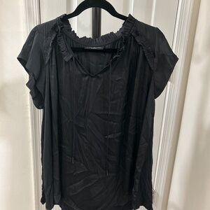 Black Ruffle Collar Shirt Size 18/20